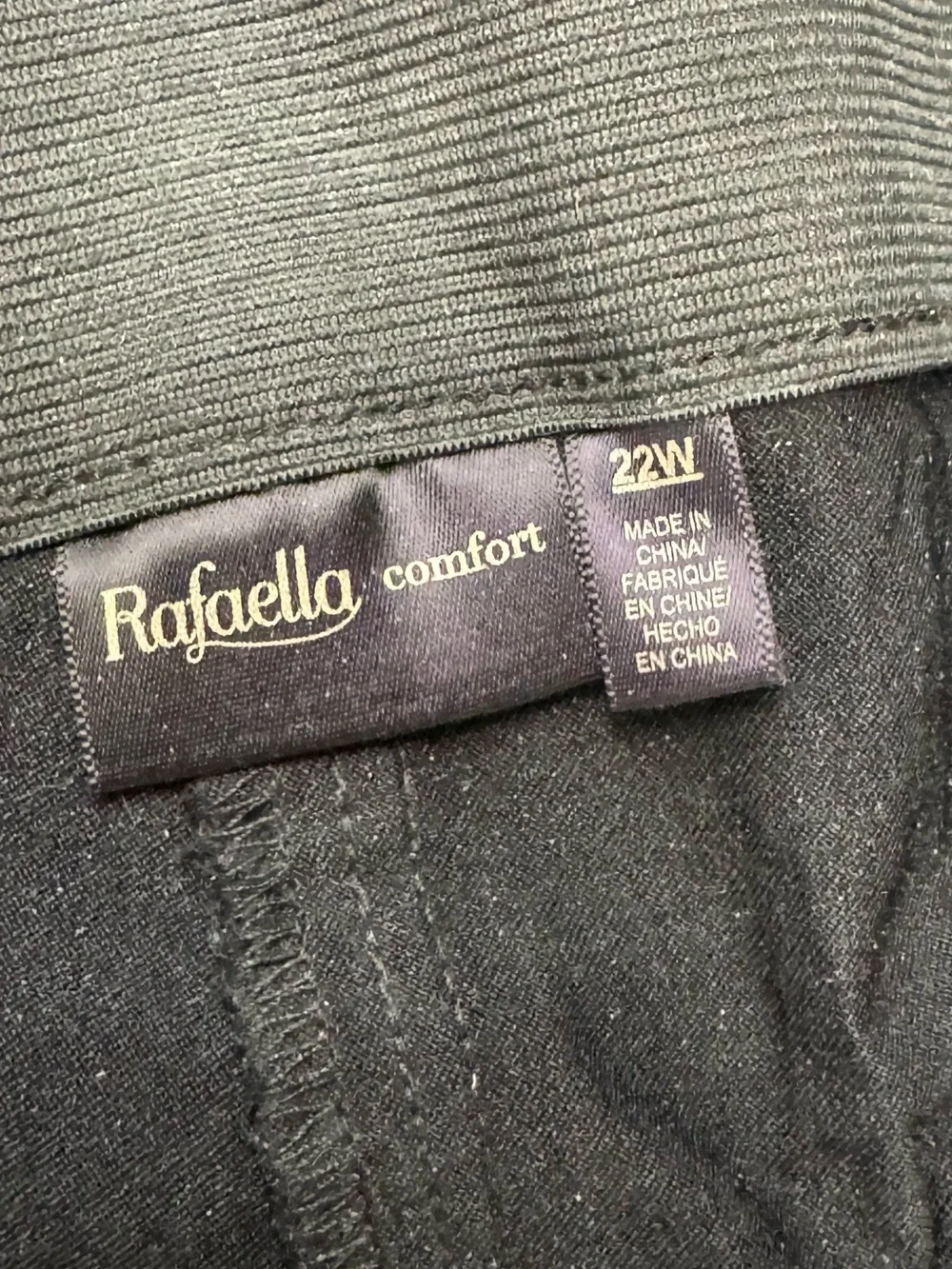Rafaella Women’s Plus Size Black Capris Dress Pants with Elastic Waistband